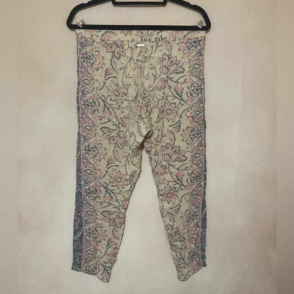 Billabong EUC boho surfer floral print casual crop cotton pants size M - Picture 5 of 6